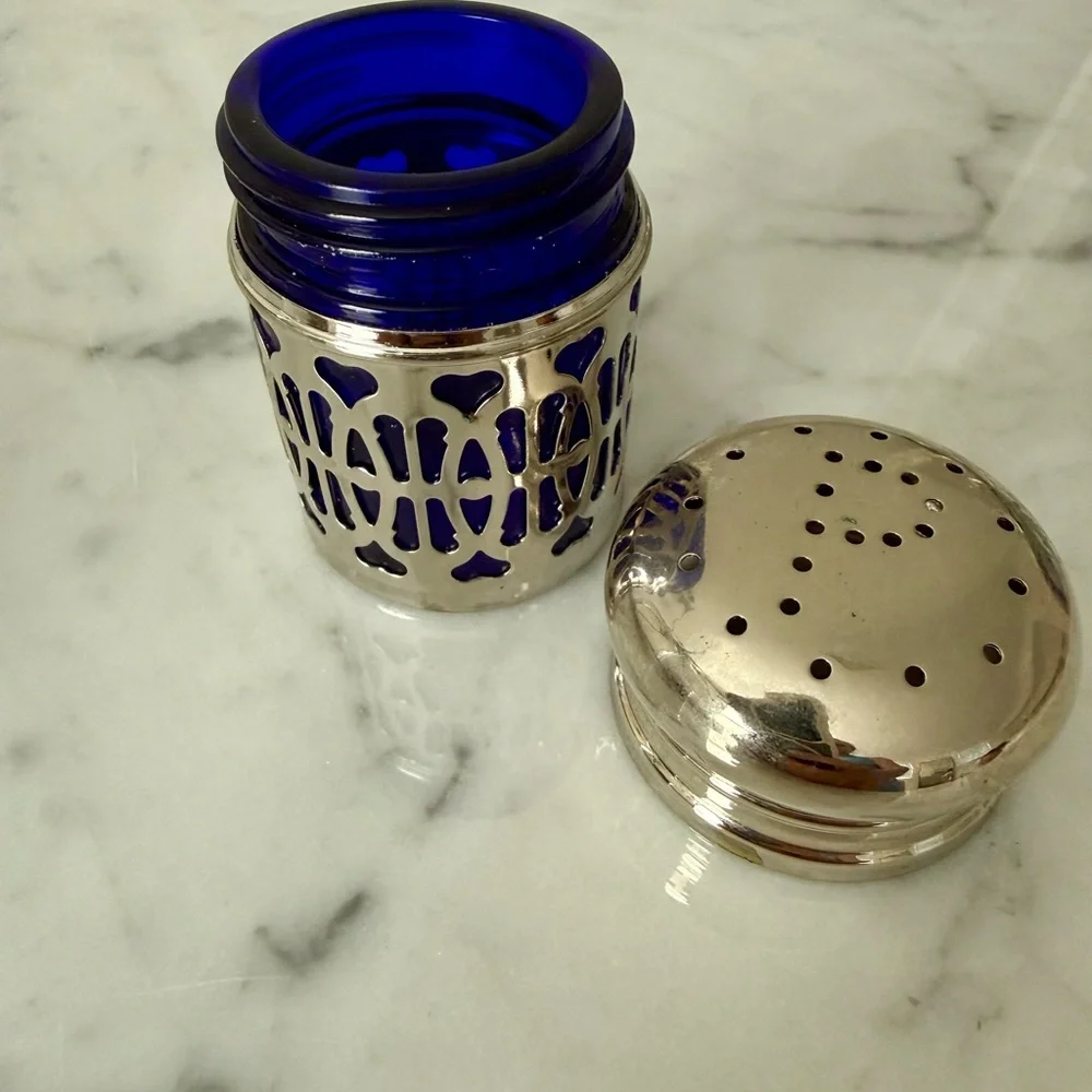 Blue and Silver Decorative Salt and Pepper Shakers - Unbranded